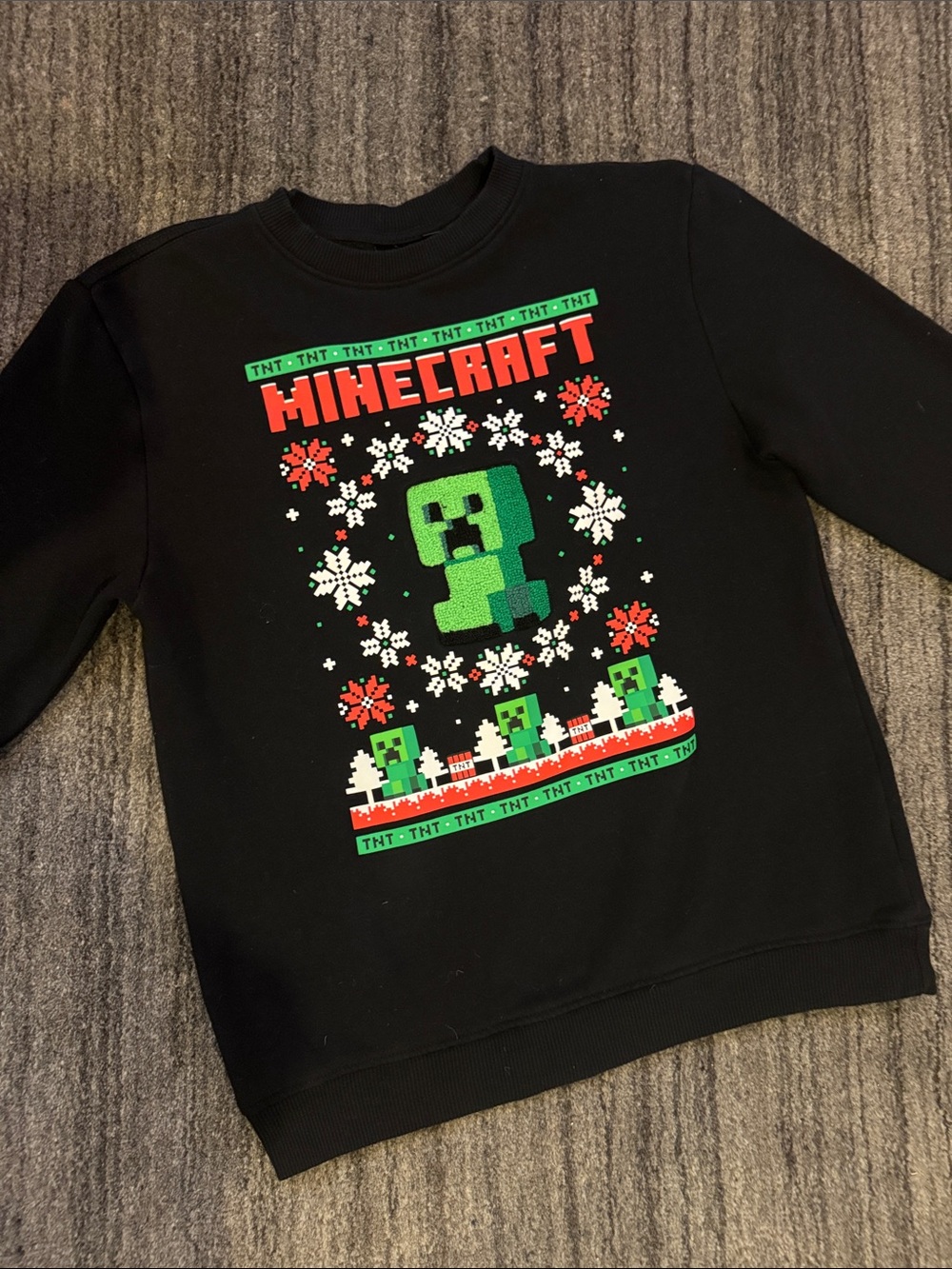 XL kids Minecraft Black Christmas Sweatshirt